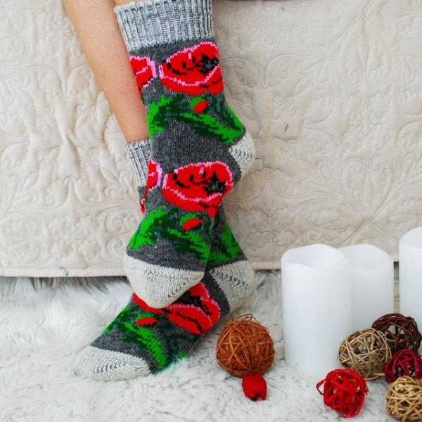 Kuschelsocken aus Schafwolle S14